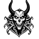 trap house thug angle half devil tattoo design idea