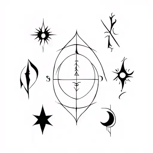 combined zodiac signs tattoo design idea