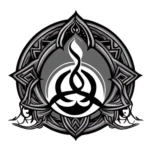 Allah God and symbols tattoo design idea