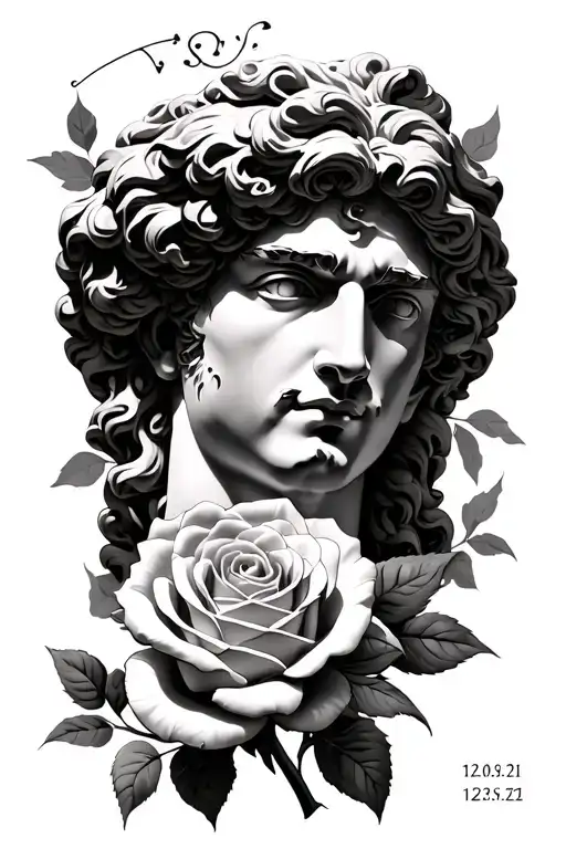something to do with westam and Eros Greek god and a rose with 12.05.21 next to it  tattoo design idea