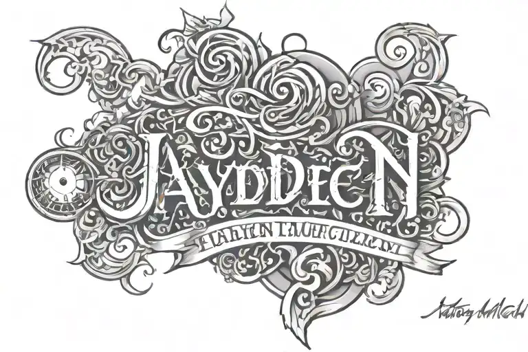 Text saying Jayden Micah tattoo design idea