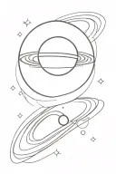 Minimal drawing with Planet saturn planet tattoo design idea