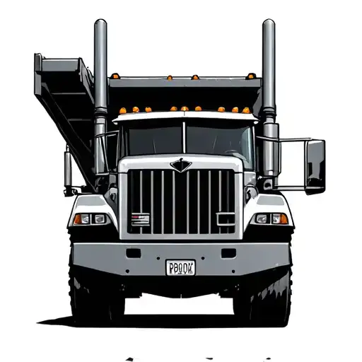 dump truck tattoo design idea