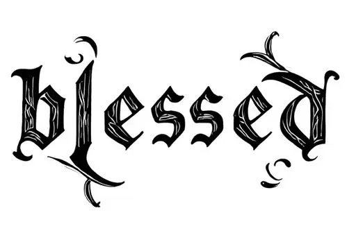"blessed" tattoo design idea
