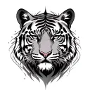 libra tiger surrounded tattoo design idea