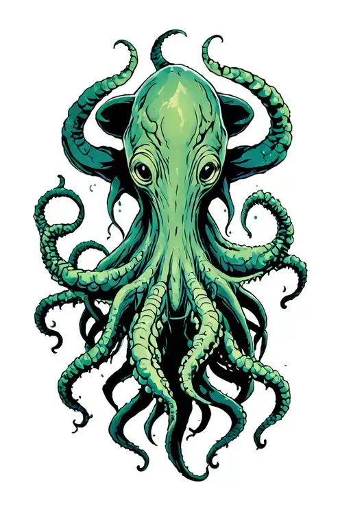 cosmic horror Cthulhu emerging tattoo design idea