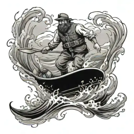 seafarer running on water tattoo design idea