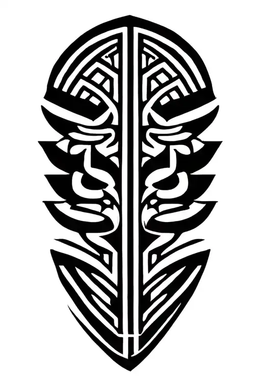 tribal lines  and Greek key arm band tattoo design idea