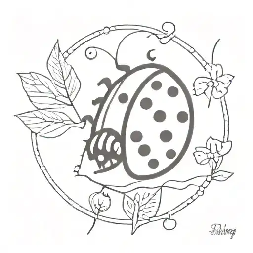 ladybug combined with national eating disorder awareness symbol tattoo design idea