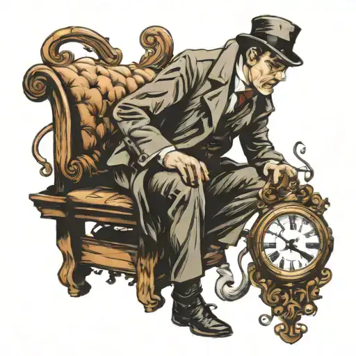 Sherlock Holmes with Caterpillar tattoo design idea