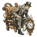 Sherlock Holmes with Caterpillar tattoo design idea