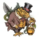 Sherlock Holmes with Caterpillar tattoo design idea