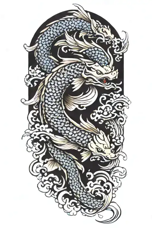 koi dragon tattoo design idea