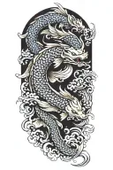 koi dragon tattoo design idea