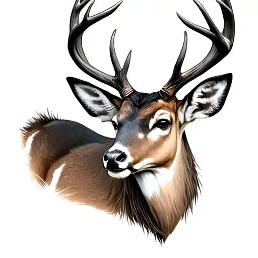 White Tail Deer tattoo design idea
