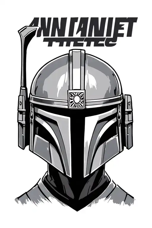 Mandalorian helmet tattoo design idea