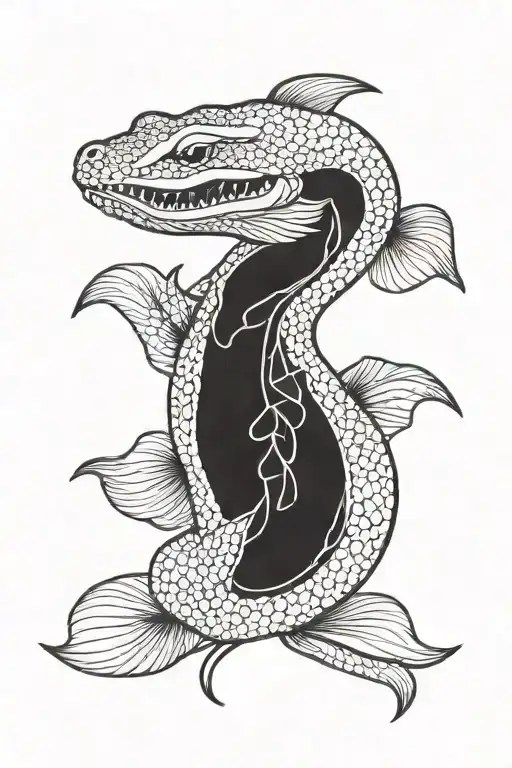 electric eel wrapped tattoo design idea