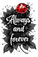 "Always and forever " "Always and forever " ladybug flying towards tattoo design idea