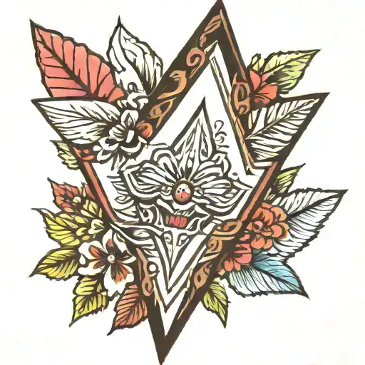 western traditional feminine arrowhead  tattoo design idea