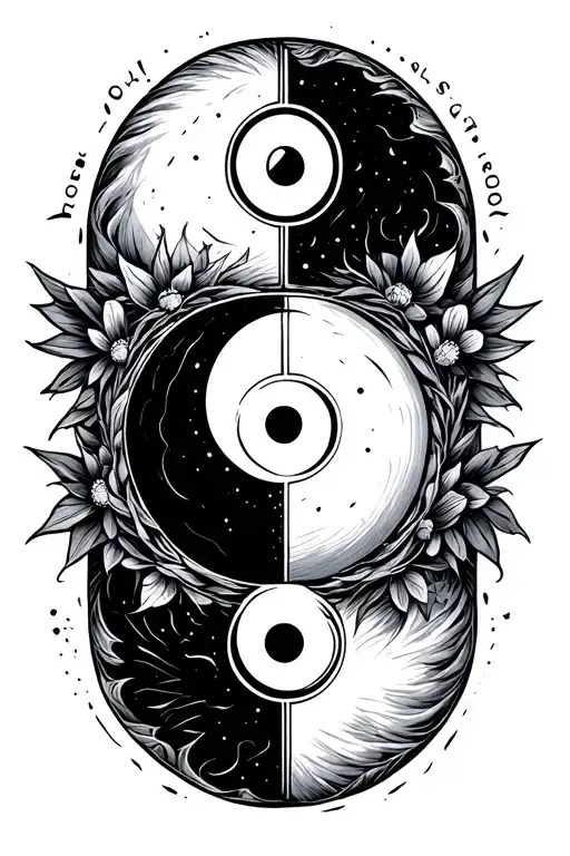 sobriety triangle enclosed in a circle with yin yang tattoo tattoo design idea