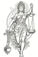 Justitia roman goddess tattoo design idea