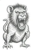 baboon yelling tattoo design idea