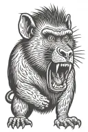 baboon yelling tattoo design idea