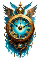 chronos time god with clock tattoo design idea