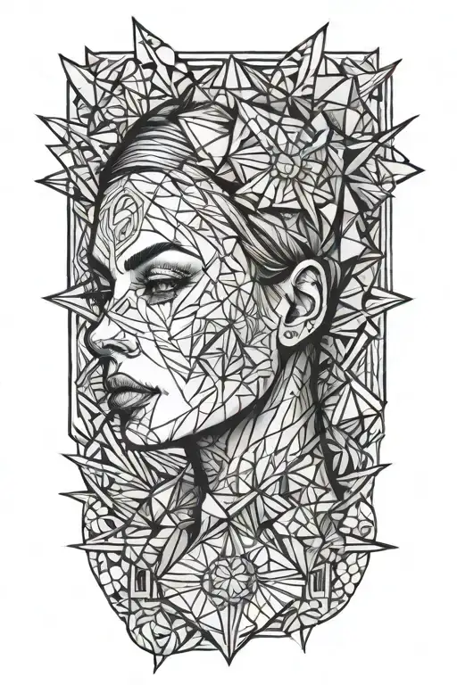 alluring full nude tattood girl head tattoo design idea