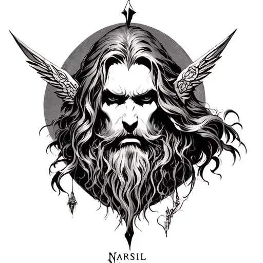 Narsil under the doors of durin tattoo design idea