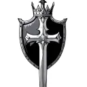 Crown, sword, shield cross royalty tattoo design idea