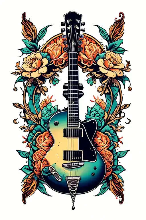guitar tattoo design idea