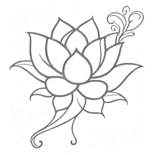 one lotus flower Indian tattoo design idea