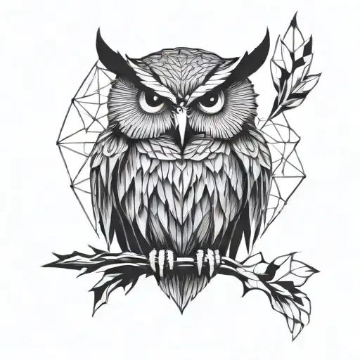 owl eagle raven falcon tattoo design idea