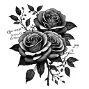 the names Gyeong-eun & Jay with roses on the right forearm sleeve tattoo tattoo design idea