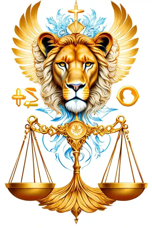 Libra and leo zodiac sign tattoo design idea