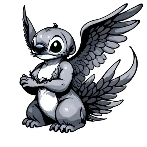 Stitch  Angel tattoo design idea