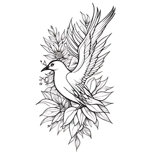 paradise bird tattoo design idea