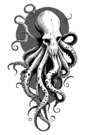 octopus wrapping its tentacles evil demon vampire tattoo design idea