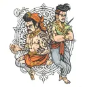krushna and arjun tattoo design idea