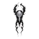 Coverup space curvy tattoo design idea