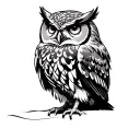 Viking  knotwork Tawny owl sitting tattoo design idea