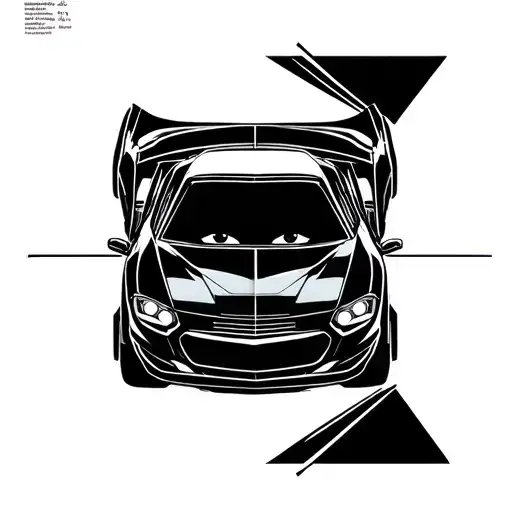 mcqueen cars film, fine line art tattoo tattoo design idea