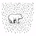 bear in rainstorm tattoo design idea