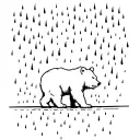 bear in rainstorm tattoo design idea