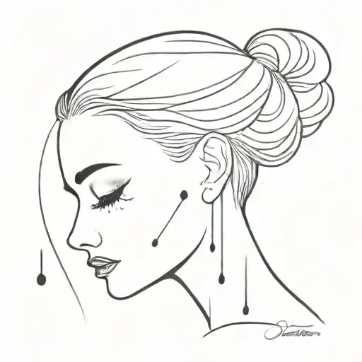 oscar winning tears falling tattoo design idea
