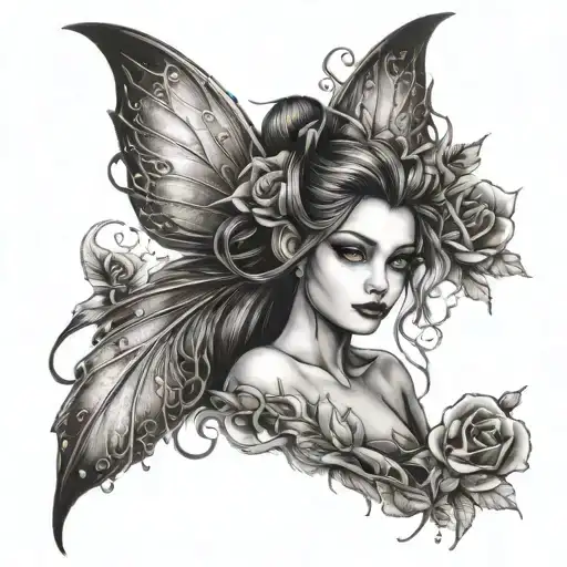 Dark Fairy tattoo design idea