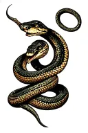 snake and virgo symbol tattoo design idea