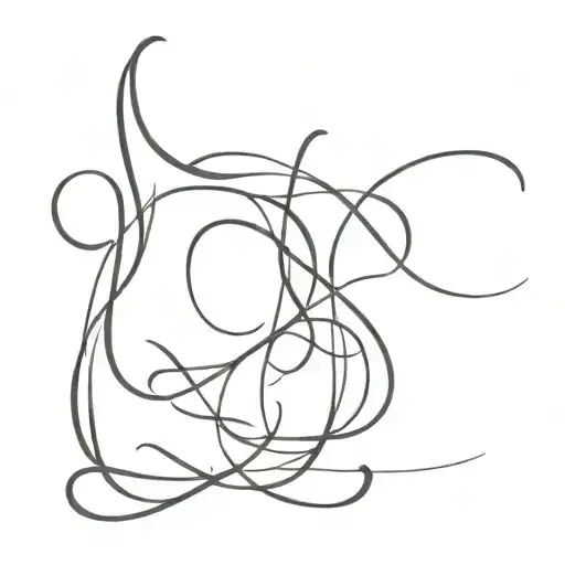 calligraphy L M D J overlap no frills tattoo design idea