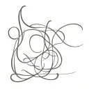 calligraphy L M D J overlap no frills tattoo design idea